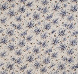 Viskozová šatová látka tisk ptáčci smetanová