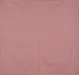 Bavlněná látka vzor kanafas/srdíčka červenobílá