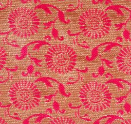 Brokát květinový vzor fuchsiovozlatý