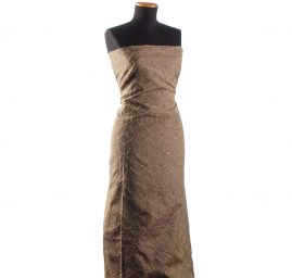 Hedvábný brokát s květinovým vzorem fialovozlatý