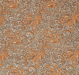 Hedvábný brokát s drobným vzorem rezavohnědý