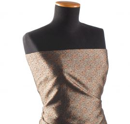 Hedvábný brokát s drobným vzorem rezavohnědý