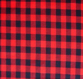Bavlněná látka košilová vzor kostek červená/černá