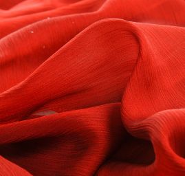 Šifon plise šanžán tmavě červenohnědý