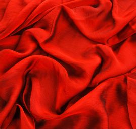 Šifon plise šanžán tmavě červenohnědý