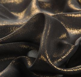 Šifon lamé černozlatý