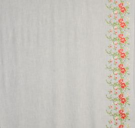 Ramie s výšivkou vzor růže lomená bílá