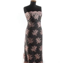 Krajka na tylu květy pastel růžová