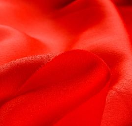 Krep satén pružný oboustranný matný červený