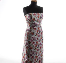 Madeira vyšívaná látka tisk květy