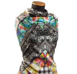 Atlas nevšední geometrický motiv kostky/květy/krajka