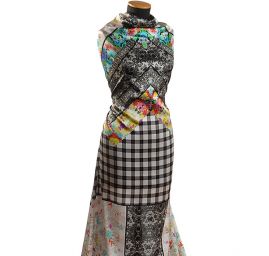 Atlas nevšední geometrický motiv kostky/květy/krajka