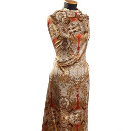 Hedvábný atlas kaleidoskop červený