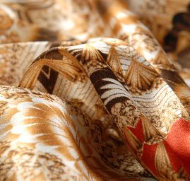 Hedvábný atlas kaleidoskop červený