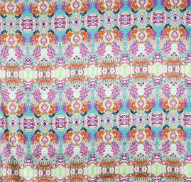 Hedvábný atlas kaleidoskop zelený