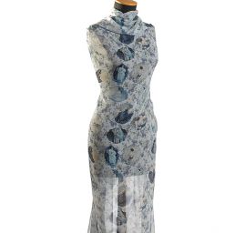 Žoržet romantický motiv francouzského stylu tyrkysová