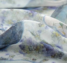 Žoržet romantický motiv francouzského stylu tyrkysová