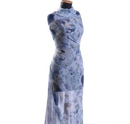 Žoržet romantický motiv francouzský styl modrá