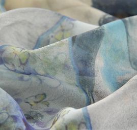 Žoržet romantický motiv francouzský styl modrá