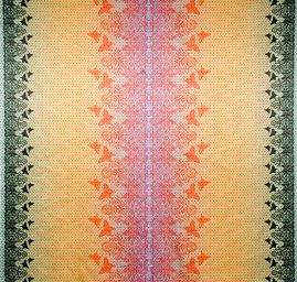 Atlas jemný grafický design motýlci/květy velký