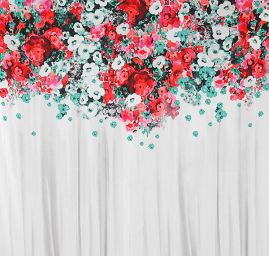 Žoržet variace kimono style květy/bílá