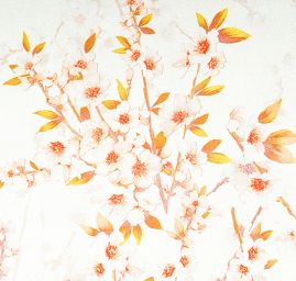 Atlas variace kimono květy slonová kost