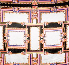 Atlas šátkový motiv bílý velký