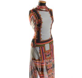 Žoržet šátkový motiv bílý velký