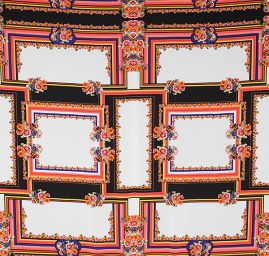 Žoržet šátkový motiv bílý velký