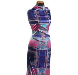 Atlas šátkový motiv malý modrý