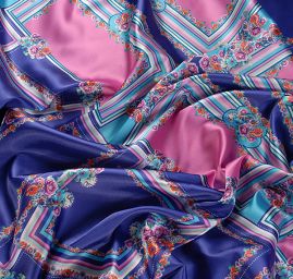 Atlas šátkový motiv malý modrý