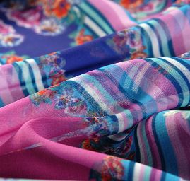 Žoržet šátkový motiv malý modrý