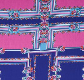 Žoržet šátkový motiv malý modrý