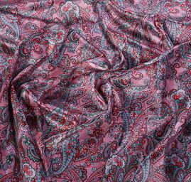 Atlas motiv paisley starorůžový