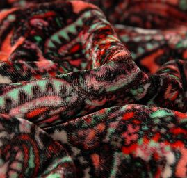 Hedvábný samet motiv paisley