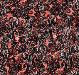 Hedvábný samet motiv paisley