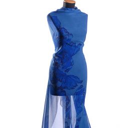 Žoržet motiv velkých květů modrá