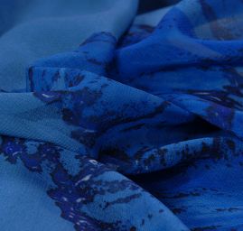 Žoržet motiv velkých květů modrá