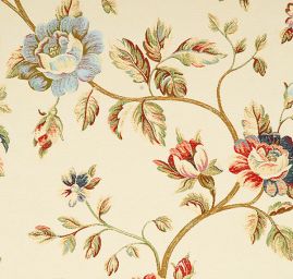 Dekorační žakárová látka velké květy růží