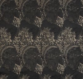 Dekorační tkanina secese Mucha černá/zlatá
