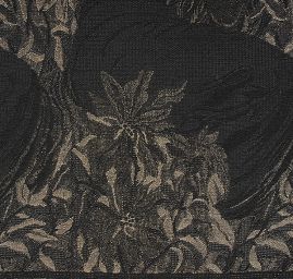 Dekorační tkanina secese Mucha černá/zlatá