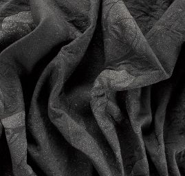 Dekorační tkanina secese Mucha černá/stříbrná