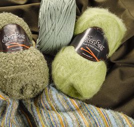 Kostýmová látka buklé vlna směs zelený melír