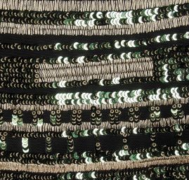Krajka tylová s flitry zelenozlatá