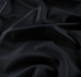 Vlněná kostýmová látka rybí kost černá modrá