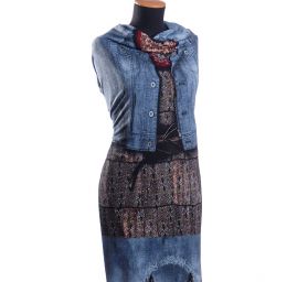 Kupón pletenina úplet tisk vesta/tunika