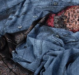 Kupón pletenina úplet tisk vesta/tunika