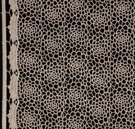 Efektní hrubá krajka vzor květů béžová