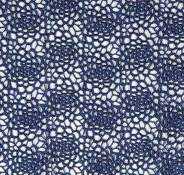 Efektní hrubá krajka vzor květů tmavší modrá 