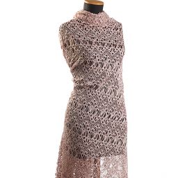 Efektní hrubá krajka velká oka starorůžová